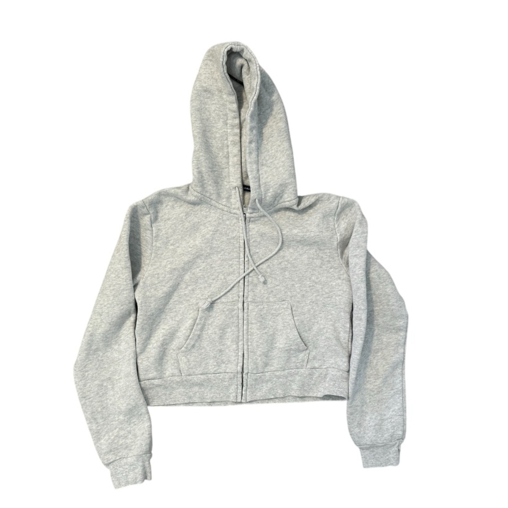 Brandy‎ Melville - Cropped Grey Zip-Up Jacket